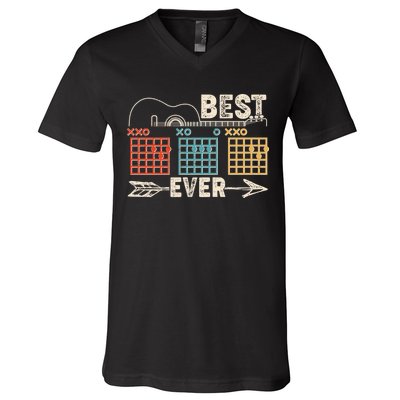 Guitarist Chords Best Dad Ever V-Neck T-Shirt