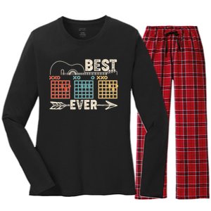 Guitarist Chords Best Dad Ever Women's Long Sleeve Flannel Pajama Set 