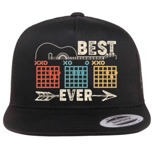 Guitarist Chords Best Dad Ever Flat Bill Trucker Hat