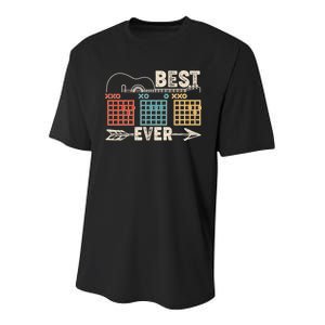 Guitarist Chords Best Dad Ever Youth Performance Sprint T-Shirt