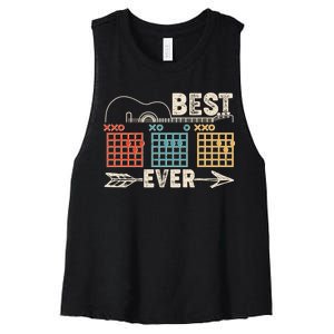 Guitarist Chords Best Dad Ever Women's Racerback Cropped Tank