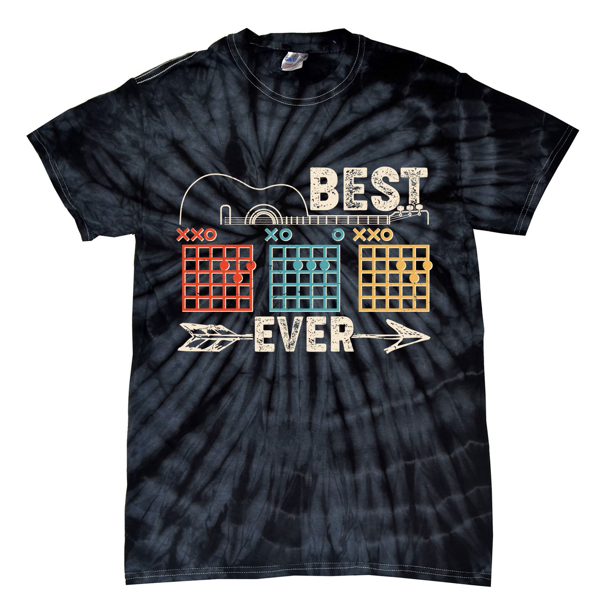 Guitarist Chords Best Dad Ever Tie-Dye T-Shirt