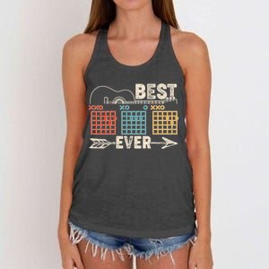 Guitarist Chords Best Dad Ever Women's Knotted Racerback Tank