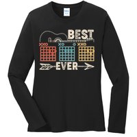 Guitarist Chords Best Dad Ever Ladies Long Sleeve Shirt