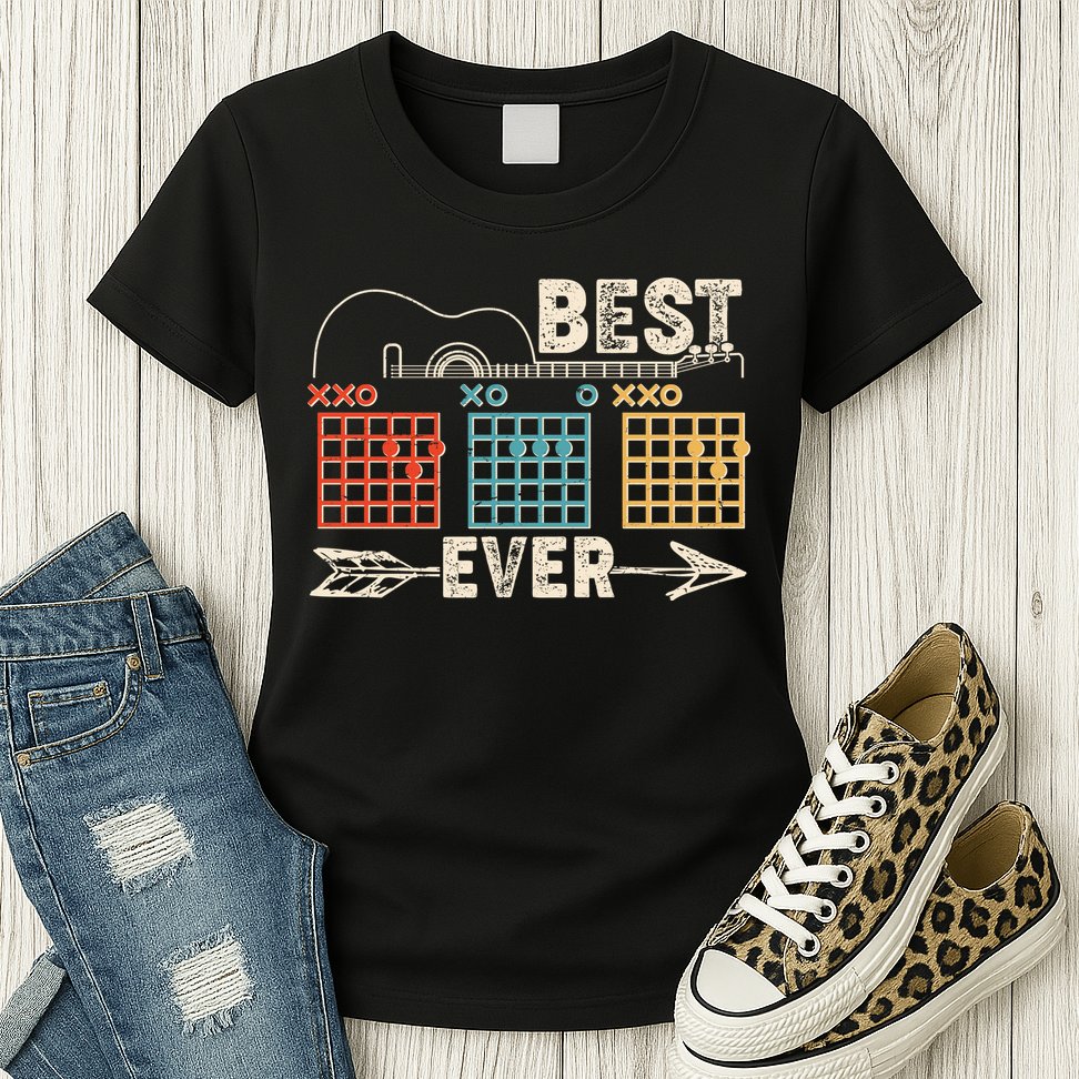 Guitarist Chords Best Dad Ever Womens T-Shirt