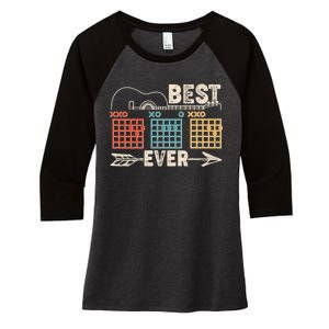 Guitarist Chords Best Dad Ever Women's Tri-Blend 3/4-Sleeve Raglan Shirt