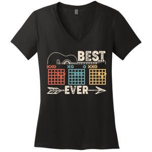 Guitarist Chords Best Dad Ever Women's V-Neck T-Shirt