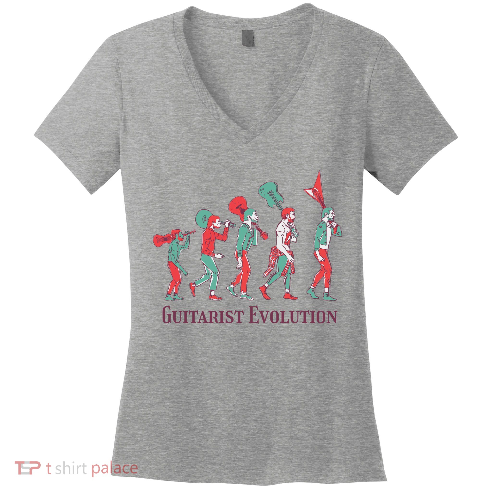 Guitarist Evolution Women's V-Neck T-Shirt