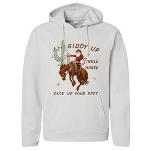 Giddy Up Jingle Horse Pick Up Your Feet Performance Fleece Hoodie