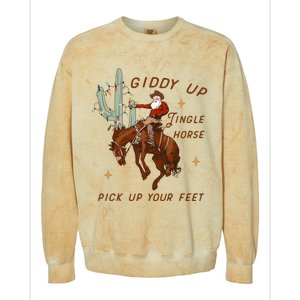 Giddy Up Jingle Horse Pick Up Your Feet Colorblast Crewneck Sweatshirt