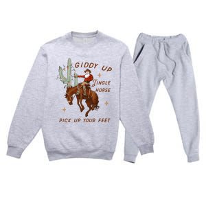 Giddy Up Jingle Horse Pick Up Your Feet Premium Crewneck Sweatsuit Set