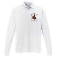 Giddy Up Jingle Horse Pick Up Your Feet Performance Long Sleeve Polo