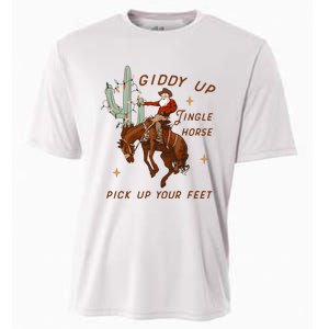 Giddy Up Jingle Horse Pick Up Your Feet Cooling Performance Crew T-Shirt