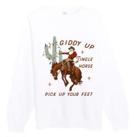 Giddy Up Jingle Horse Pick Up Your Feet Premium Crewneck Sweatshirt