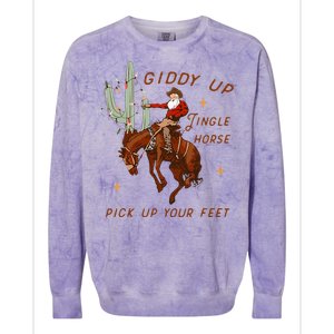 Giddy Up Jingle Horse Pick Up Your Feet Cowboy Santa Xmas  Colorblast Crewneck Sweatshirt