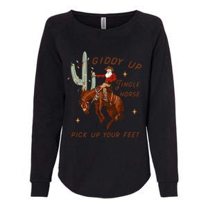 Giddy Up Jingle Horse Pick Up Your Feet Cowboy Santa Xmas  Womens California Wash Sweatshirt