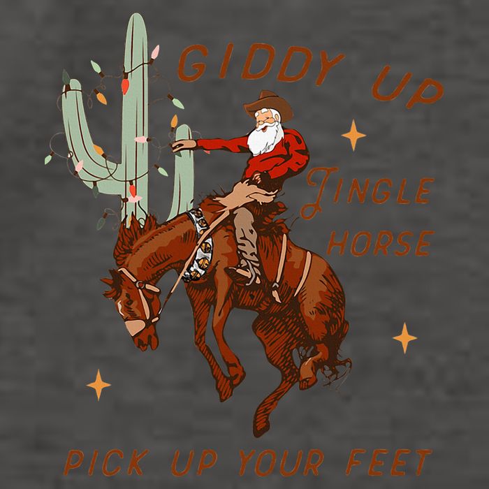 Giddy Up Jingle Horse Pick Up Your Feet Cowboy Santa Xmas  Vector Backpack