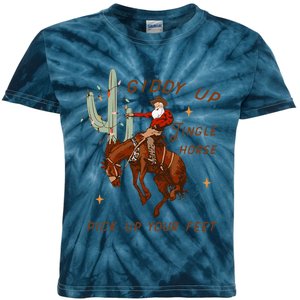 Giddy Up Jingle Horse Pick Up Your Feet Cowboy Santa Xmas  Kids Tie-Dye T-Shirt