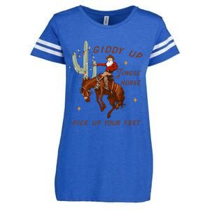 Giddy Up Jingle Horse Pick Up Your Feet Cowboy Santa Xmas  Enza Ladies Jersey Football T-Shirt