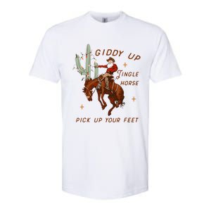 Giddy Up Jingle Horse Pick Up Your Feet Cowboy Santa Xmas  Softstyle CVC T-Shirt