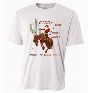 Giddy Up Jingle Horse Pick Up Your Feet Cowboy Santa Xmas  Cooling Performance Crew T-Shirt