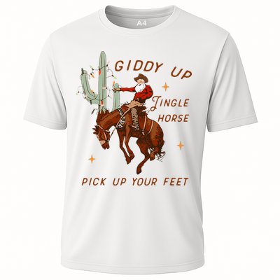 Giddy Up Jingle Horse Pick Up Your Feet Cowboy Santa Xmas  Performance Shirt