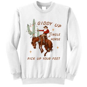 Giddy Up Jingle Horse Pick Up Your Feet Cowboy Santa Xmas  Sweatshirt