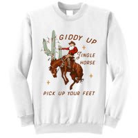 Giddy Up Jingle Horse Pick Up Your Feet Cowboy Santa Xmas  Sweatshirt