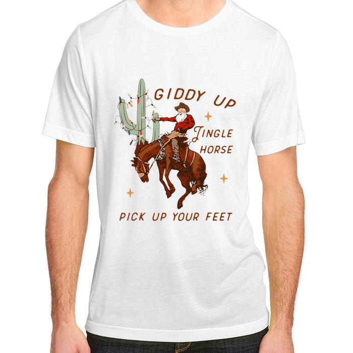 Giddy Up Jingle Horse Pick Up Your Feet Cowboy Santa Xmas  Adult ChromaSoft Performance T-Shirt