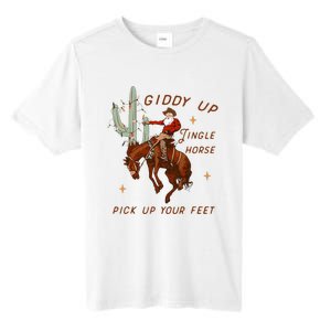 Giddy Up Jingle Horse Pick Up Your Feet Cowboy Santa Xmas  Tall Fusion ChromaSoft Performance T-Shirt