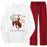 Giddy Up Jingle Horse Pick Up Your Feet Cowboy Santa Xmas  Long Sleeve Pajama Set