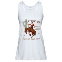 Giddy Up Jingle Horse Pick Up Your Feet Cowboy Santa Xmas  Ladies Essential Flowy Tank