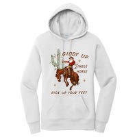 Giddy Up Jingle Horse Pick Up Your Feet Cowboy Santa Xmas  Women's Pullover Hoodie