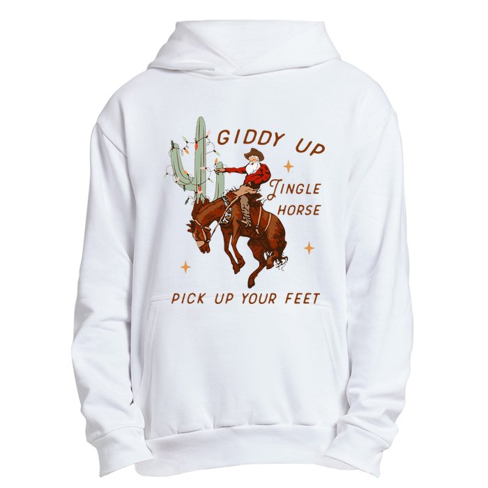 Giddy Up Jingle Horse Pick Up Your Feet Cowboy Santa Xmas  Urban Pullover Hoodie