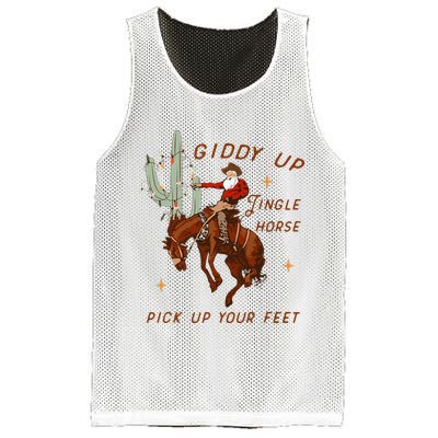 Giddy Up Jingle Horse Pick Up Your Feet Cowboy Santa Xmas  Mesh Reversible Basketball Jersey Tank