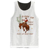 Giddy Up Jingle Horse Pick Up Your Feet Cowboy Santa Xmas  Mesh Reversible Basketball Jersey Tank