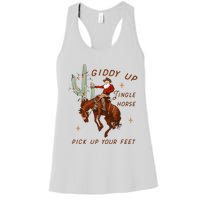 Giddy Up Jingle Horse Pick Up Your Feet Cowboy Santa Xmas  Women's Racerback Tank