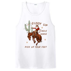 Giddy Up Jingle Horse Pick Up Your Feet Cowboy Santa Xmas  PosiCharge Competitor Tank