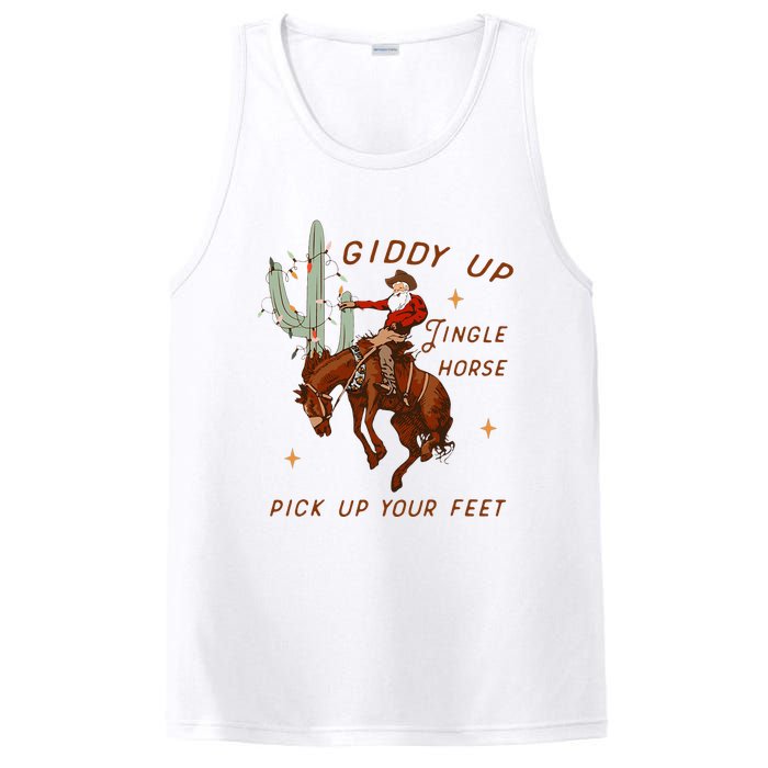 Giddy Up Jingle Horse Pick Up Your Feet Cowboy Santa Xmas  PosiCharge Competitor Tank