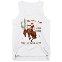 Giddy Up Jingle Horse Pick Up Your Feet Cowboy Santa Xmas  Tank Top