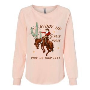 Giddy Up Jingle Horse Cowboy Cowgirl Western Christmas Womens California Wash Sweatshirt