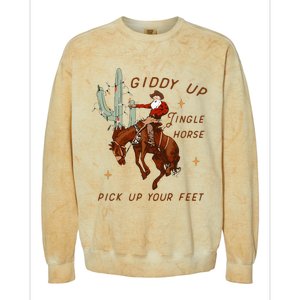 Giddy Up Jingle Horse Cowboy Cowgirl Western Christmas Colorblast Crewneck Sweatshirt