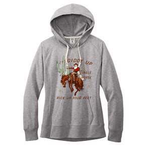 Giddy Up Jingle Horse Cowboy Cowgirl Western Christmas Women's Fleece Hoodie