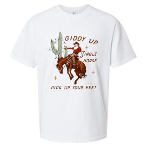 Giddy Up Jingle Horse Cowboy Cowgirl Western Christmas Sueded Cloud Jersey T-Shirt