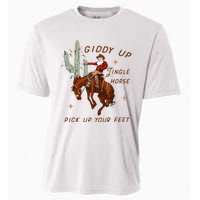 Giddy Up Jingle Horse Cowboy Cowgirl Western Christmas Cooling Performance Crew T-Shirt