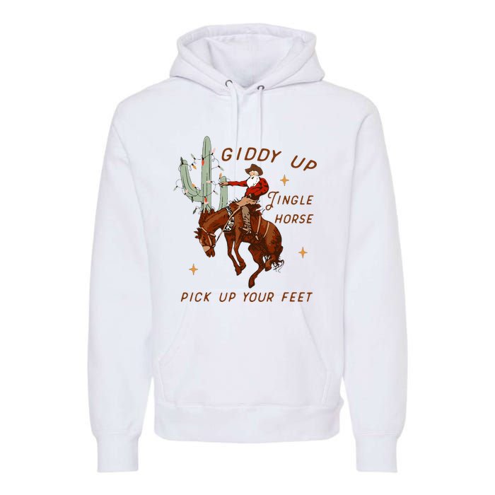 Giddy Up Jingle Horse Cowboy Cowgirl Western Christmas Premium Hoodie