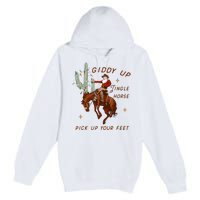 Giddy Up Jingle Horse Cowboy Cowgirl Western Christmas Premium Pullover Hoodie