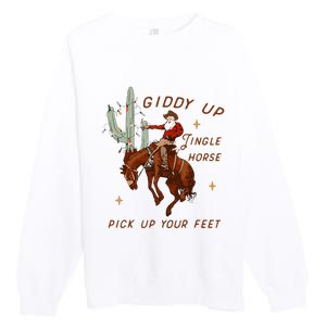 Giddy Up Jingle Horse Cowboy Cowgirl Western Christmas Premium Crewneck Sweatshirt