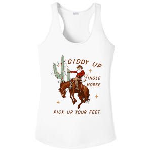 Giddy Up Jingle Horse Cowboy Cowgirl Western Christmas Ladies PosiCharge Competitor Racerback Tank