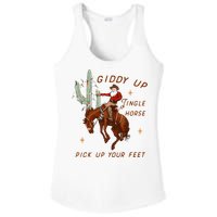 Giddy Up Jingle Horse Cowboy Cowgirl Western Christmas Ladies PosiCharge Competitor Racerback Tank